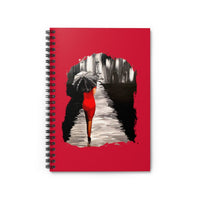 Woman in Red in the Streets of Paris - Notebook