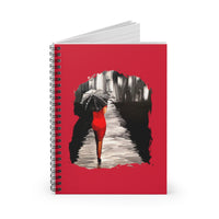 Woman in Red in the Streets of Paris - Notebook